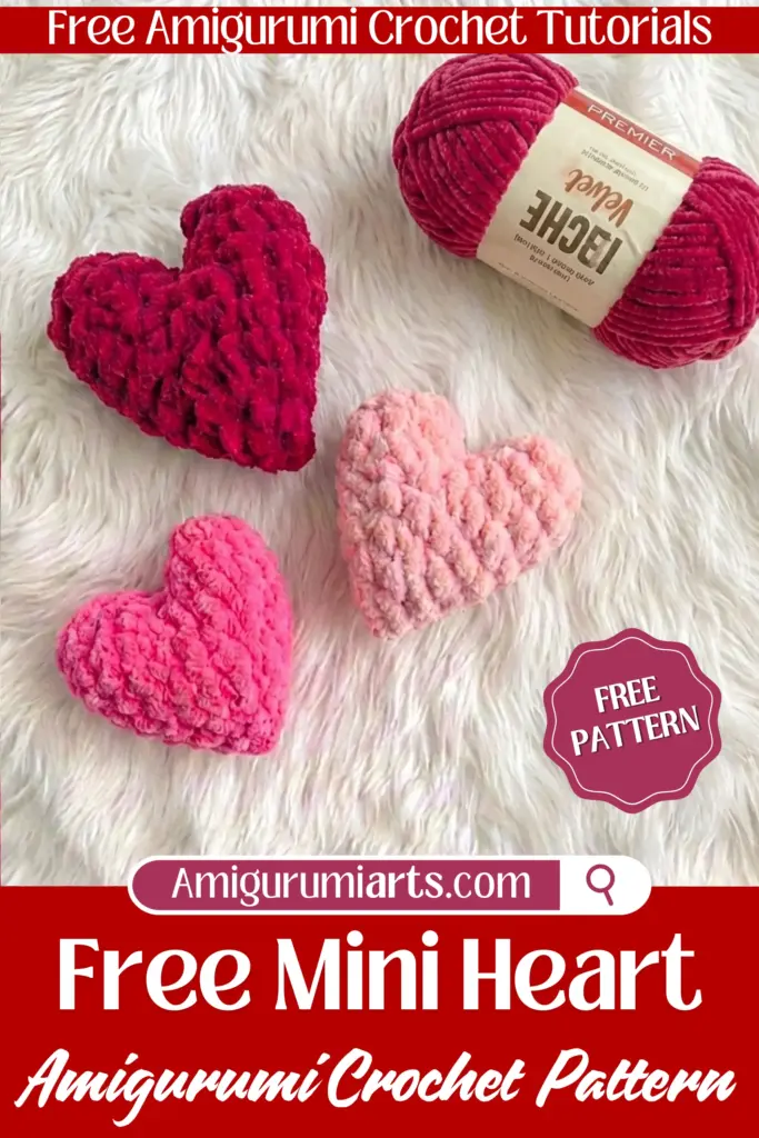 mini heart crochet pattern