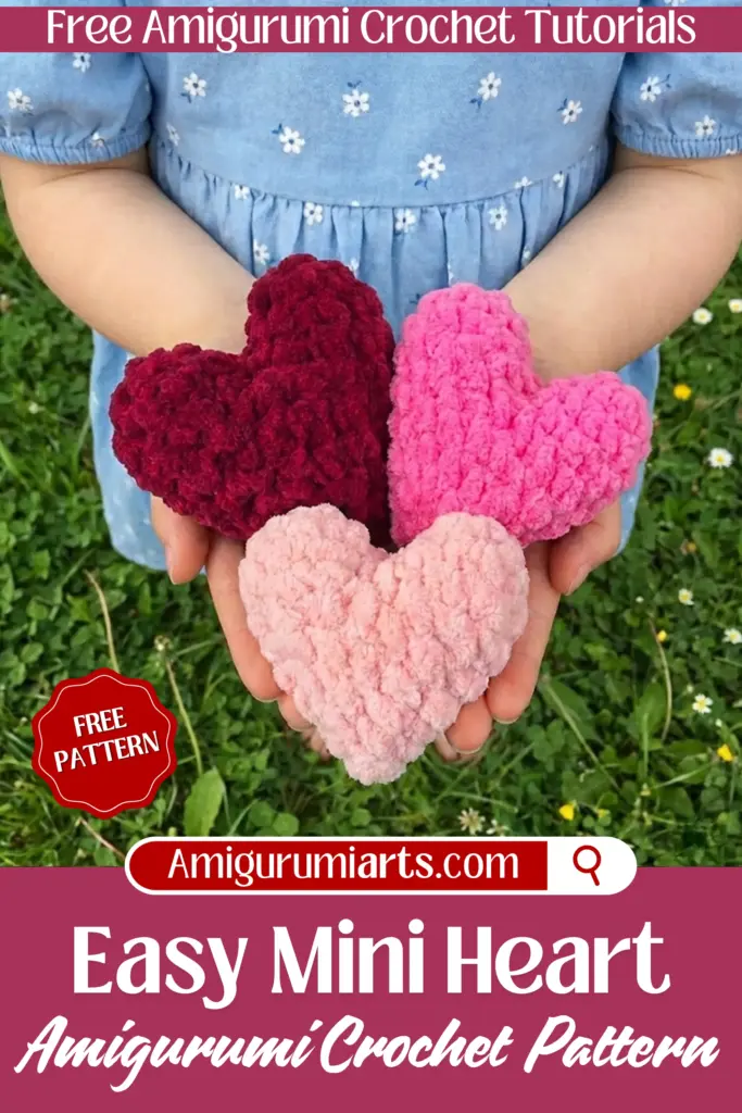 mini heart crochet pattern