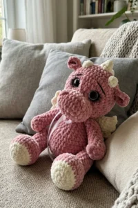 plush amigurumi dragon pattern crochet dragon toy made with plush yarn